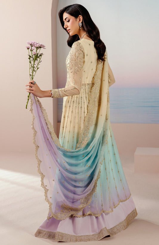 Roselle by Zarif Embroidered Chiffon Unstitched 3 Piece Suit - 03 Opaline - ZRF26RS - Multi - Formals Collection
