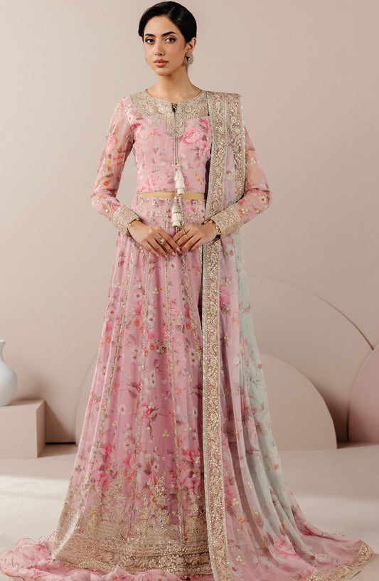Roselle by Zarif Embroidered Chiffon Unstitched 3 Piece Suit - 04 Reverie - ZRF26RS - Pink - Formals Collection