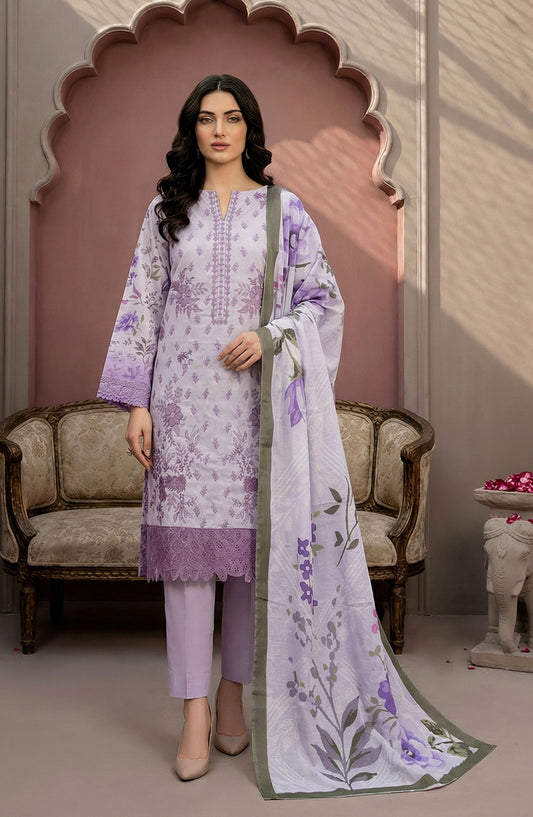 Rupas by Riaz Arts Embroidered Lawn Unstitched 3 Piece Suit - D-06 - RA26RUP - Purple - Summer Collection