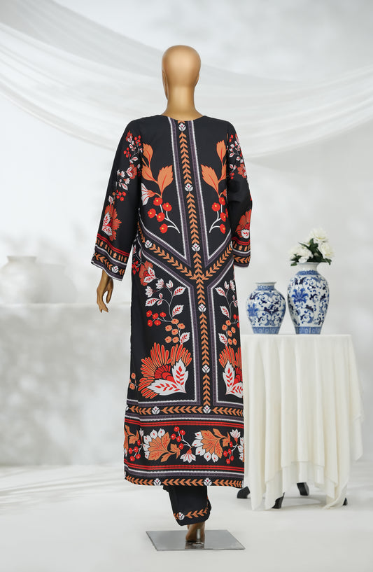 Ryhthm by Amna Khadija Digital Printed Poly Swiss Cambric Stitched 2 Piece Suit - AKR-01 - AM25RTHM - Black - Summer Collection