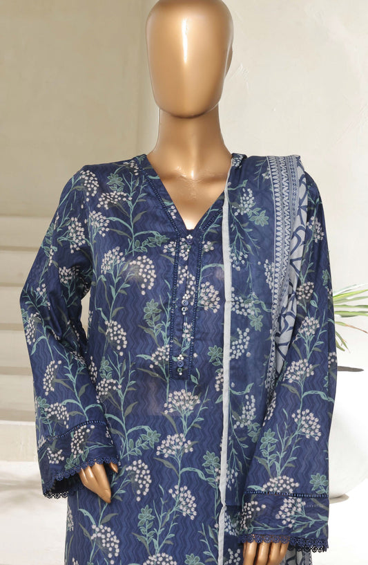 Sadabahar Printed Lawn Pret 3 Piece Suit - SBD25PLV5 - Design-01 - Blue - Summer Collection