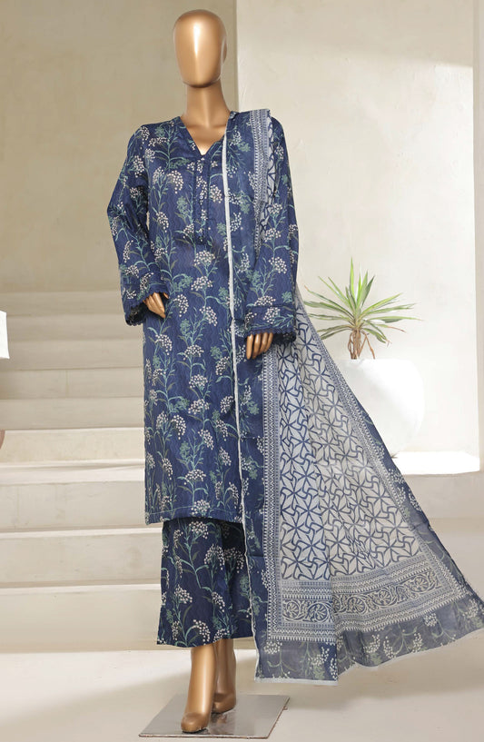 Sadabahar Printed Lawn Pret 3 Piece Suit - SBD25PLV5 - Design-01 - Blue - Summer Collection