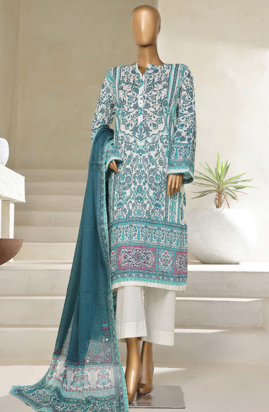 Sadabahar Printed Lawn Pret 3 Piece Suit - SBD25PLV5 - Design-03 - Ferozi - Summer Collection