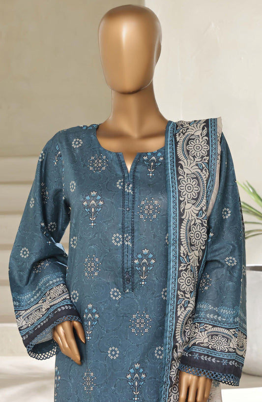Sadabahar Printed Lawn Pret 3 Piece Suit - SBD25PLV5 - Design-04 - Blue - Summer Collection