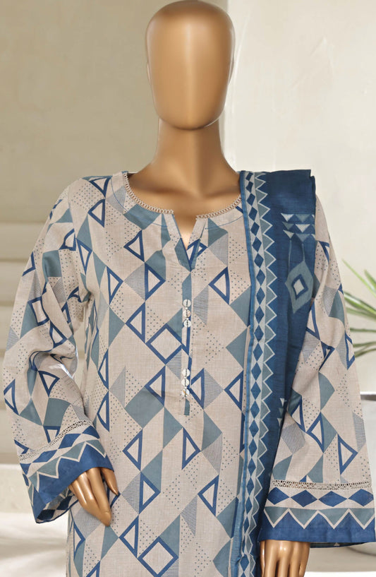 Sadabahar Printed Lawn Pret 3 Piece Suit - SBD25PLV5 - Design-05 - Grey - Summer Collection