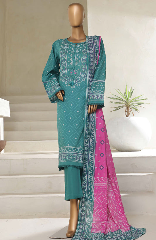 Sadabahar Printed Lawn Pret 3 Piece Suit - SBD25PLV5 - Design-06 - Green - Summer Collection