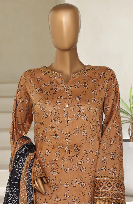 Sadabahar Printed Lawn Pret 3 Piece Suit - SBD25PLV5 - Design-09 - Brown - Summer Collection