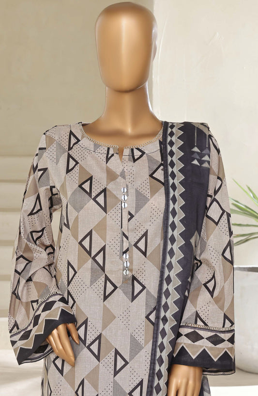 Sadabahar Printed Lawn Pret 3 Piece Suit - SBD25PLV5 - Design-10 - Grey - Summer Collection
