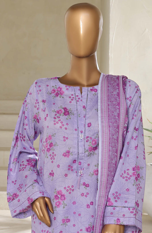 Sadabahar Printed Lawn Pret 3 Piece Suit - SBD25PLV5 - Design-11 - Purple - Summer Collection