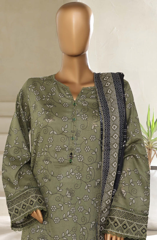 Sadabahar Printed Lawn Pret 3 Piece Suit - SBD25PLV5 - Design-12 - Green - Summer Collection