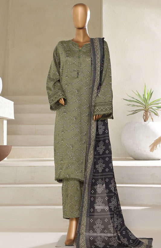 Sadabahar Printed Lawn Pret 3 Piece Suit - SBD25PLV5 - Design-12 - Green - Summer Collection