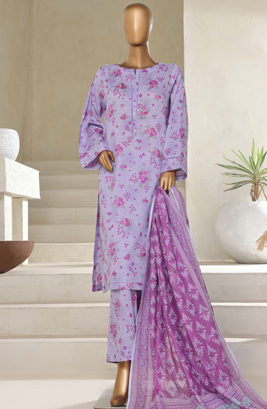 Sadabahar Printed Lawn Pret 3 Piece Suit - SBD25PLV5 - Design-11 - Purple - Summer Collection