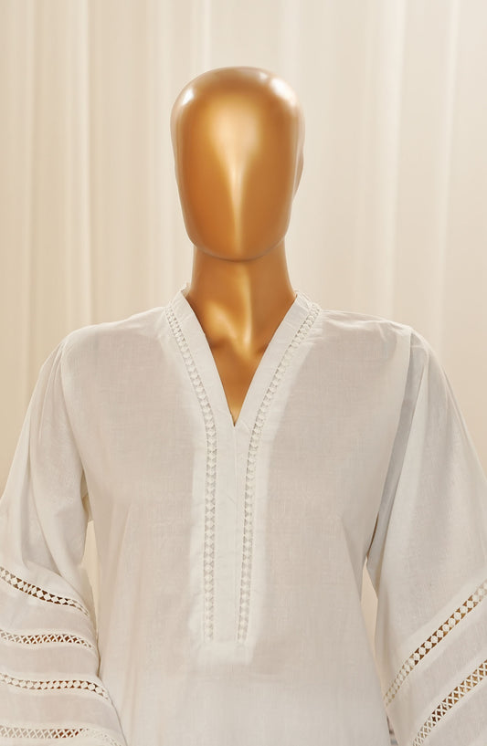 SOHO by Amna Khadija Textured Dobby Cotton Pret 2 Piece Suit - AM25SOH - SRTW-04 - White - Summer Collection