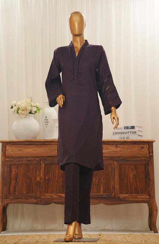 SOHO by Amna Khadija Textured Dobby Cotton Pret 2 Piece Suit - AM25SOH - SRTW-03 - Purple - Summer Collection