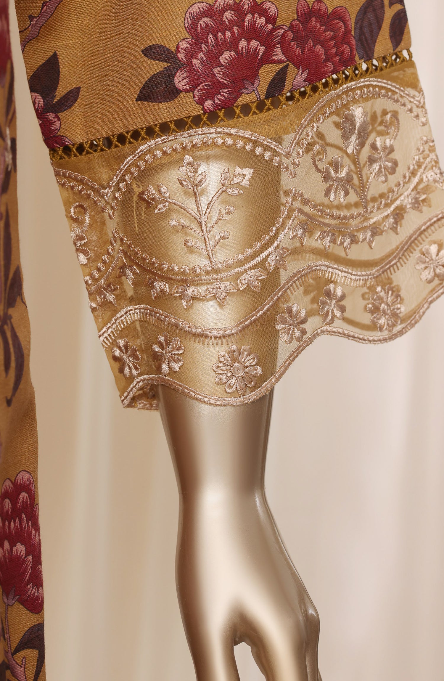 Sadabahar Embroidered Khaddar Stitched 3 Piece Suit - D-05 - SBD26LMT - Mustard - Winter Collection