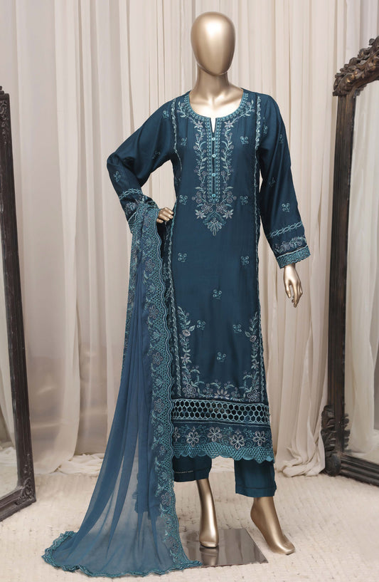 Sadabahar Luxury Embroidered Viscose Stitched 3 Piece Suit - D-01 - SBD26VC - Blue - Festive Collection