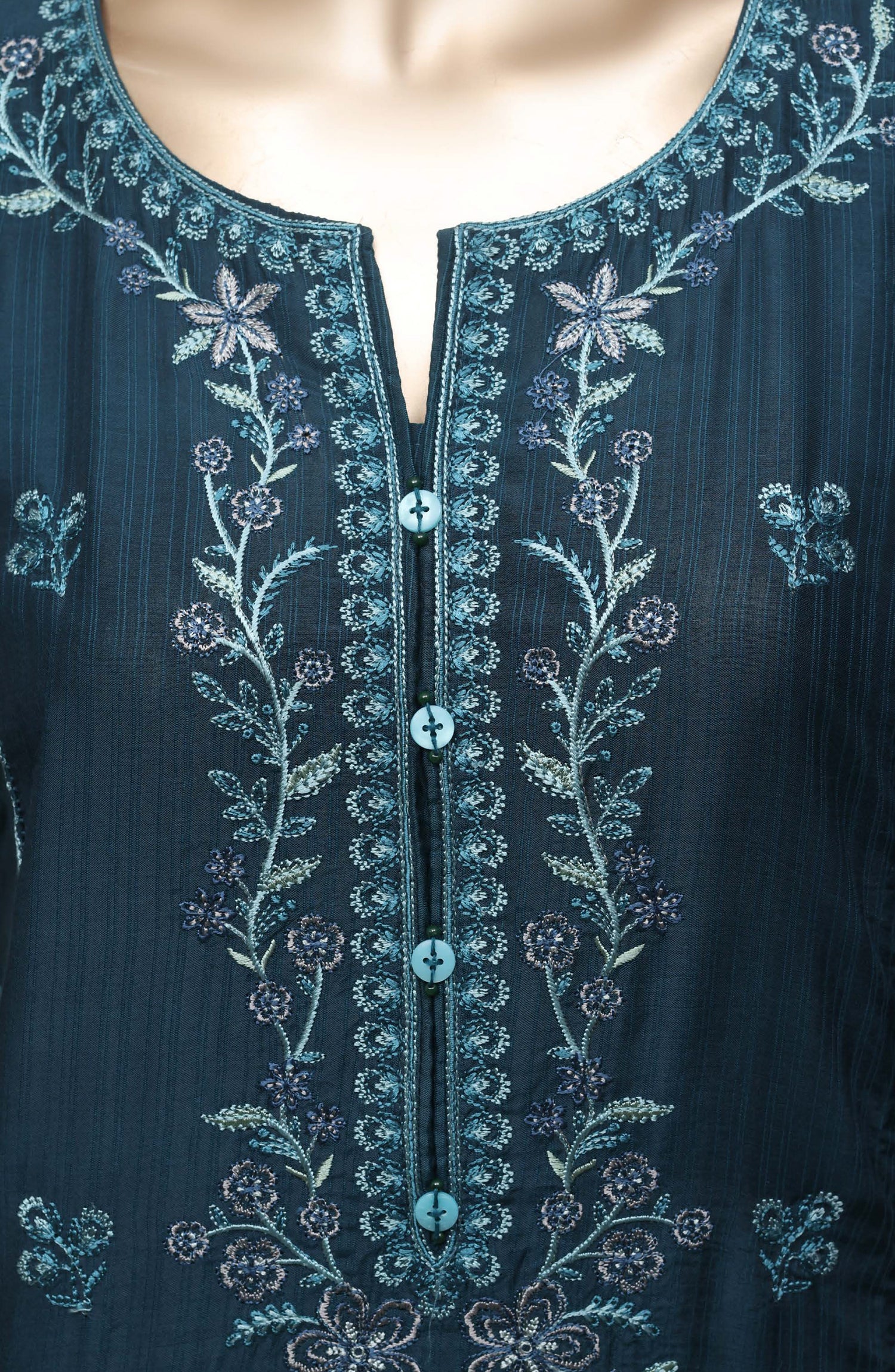 Sadabahar Luxury Embroidered Viscose Stitched 3 Piece Suit - D-01 - SBD26VC - Blue - Festive Collection