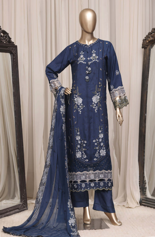 Sadabahar Luxury Embroidered Viscose Stitched 3 Piece Suit - D-03 - SBD26VC - Blue - Festive Collection