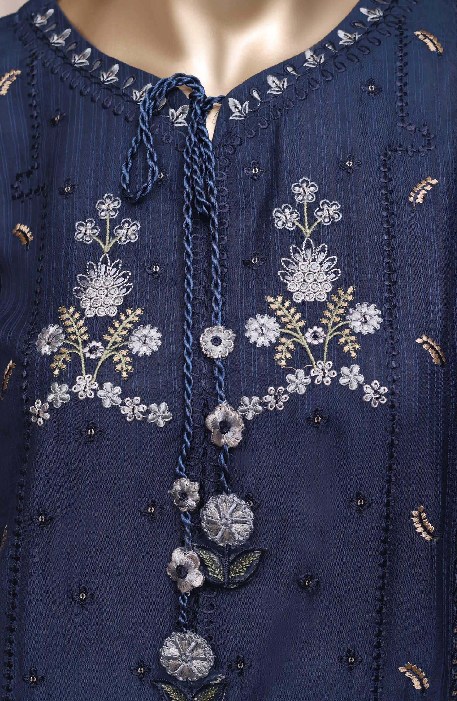 Sadabahar Luxury Embroidered Viscose Stitched 3 Piece Suit - D-03 - SBD26VC - Blue - Festive Collection