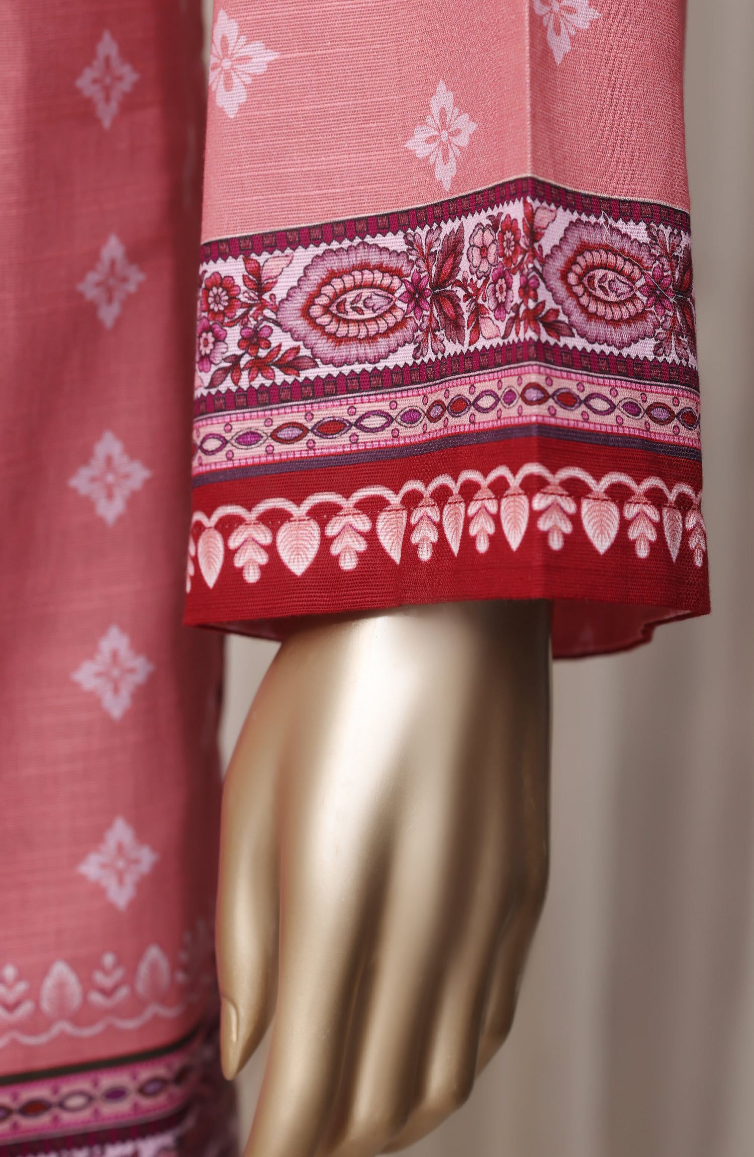 Sadabahar Printed Khaddar Stitched 3 Piece Suit - D-04 - SBD26RPN - Pink - Winter Collection