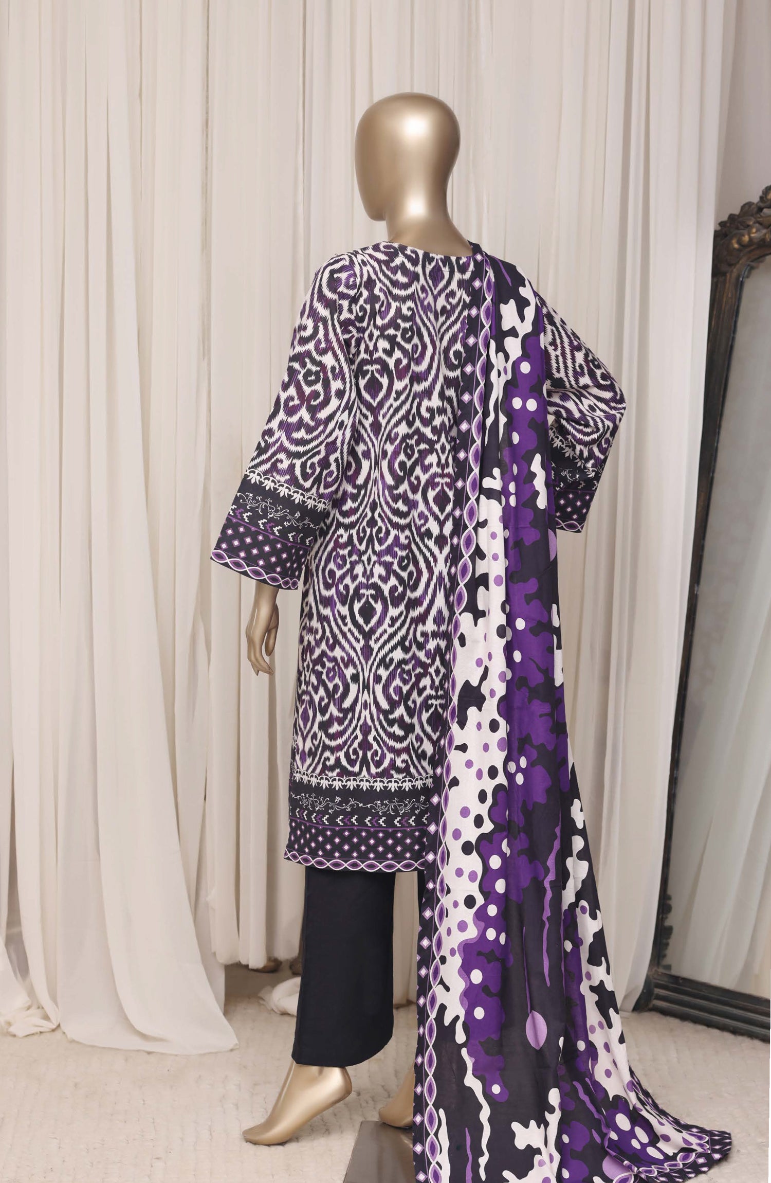 Sadabahar Printed Khaddar Stitched 3 Piece Suit - D-06 - SBD26KFV - Purple - Winter Collection