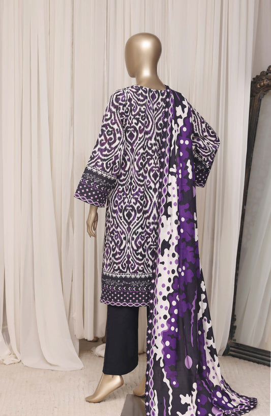 Sadabahar Printed Khaddar Stitched 3 Piece Suit - D-06 - SBD26KFV - Purple - Winter Collection