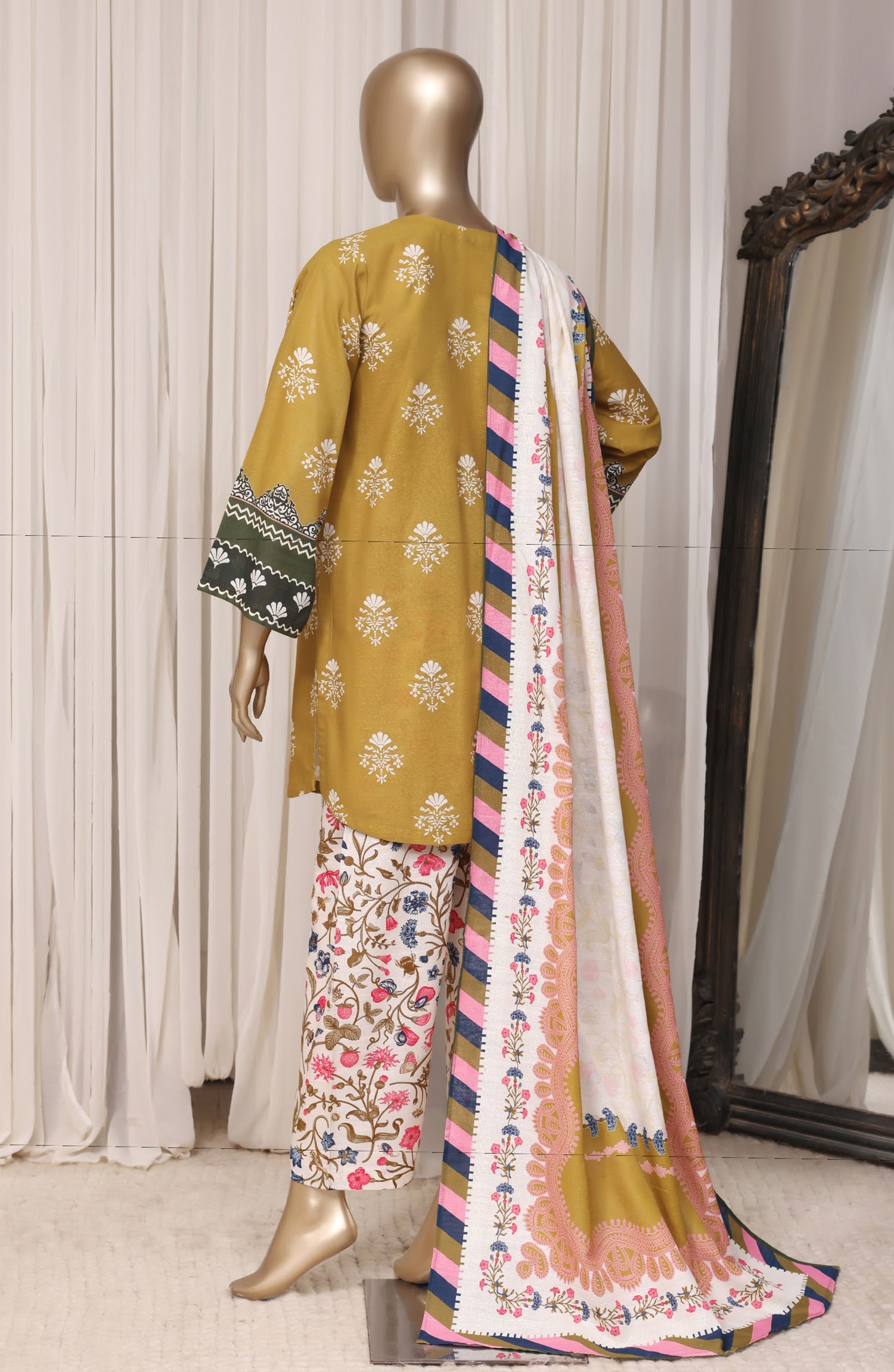 Sadabahar Printed Khaddar Stitched 3 Piece Suit - D-06 - SBD26RPN - Dhani - Winter Collection
