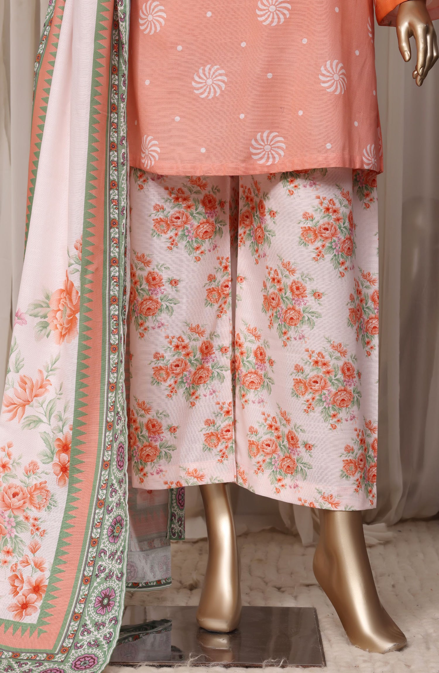 Sadabahar Printed Khaddar Stitched 3 Piece Suit - D-10 - SBD26RPN - Pink - Winter Collection
