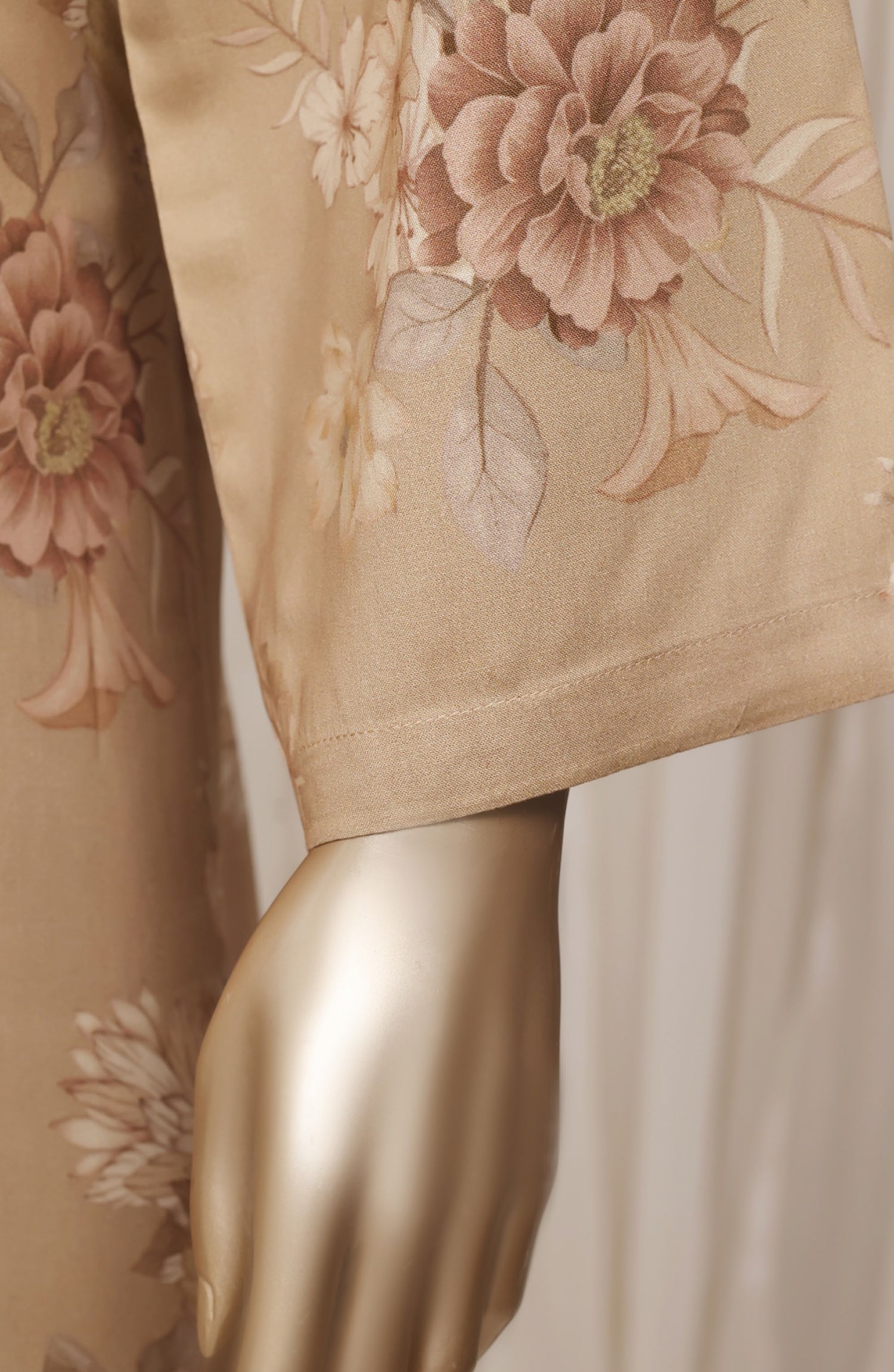 Sadabahar Printed Linen Stitched 3 Piece Suit - D-02 - SBD26NEN - Coffee - Winter Collection