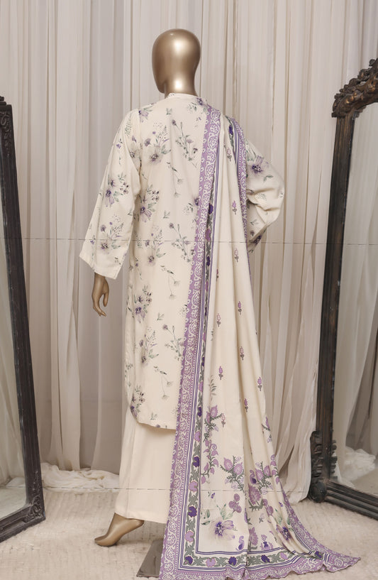Sadabahar Printed Linen Stitched 3 Piece Suit - D-04 - SBD26NEN - Off White - Winter Collection