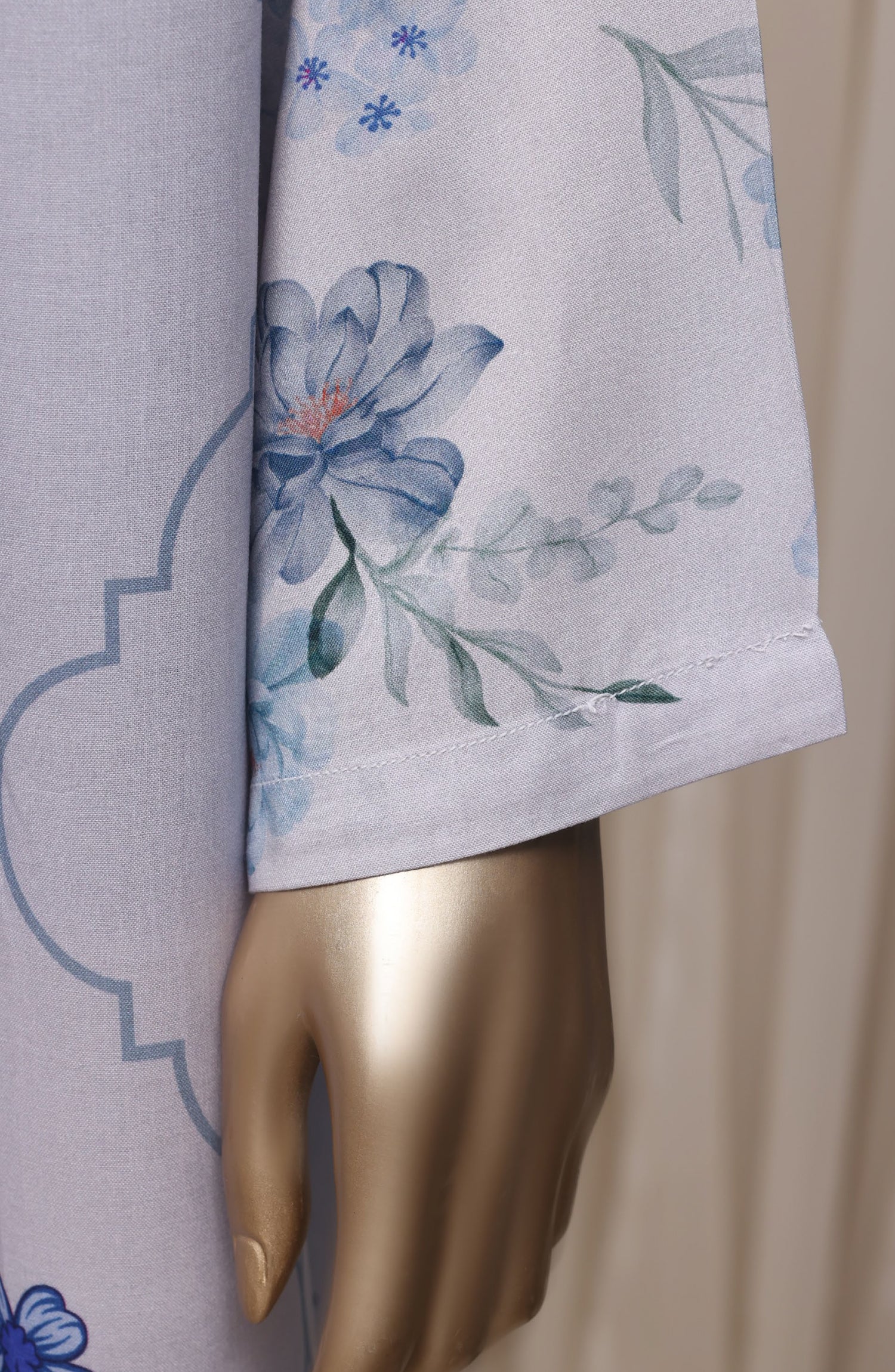 Sadabahar Printed Linen Stitched 3 Piece Suit - D-06 - SBD26NEN - Light Blue - Winter Collection