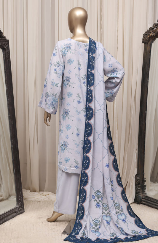 Sadabahar Printed Linen Stitched 3 Piece Suit - D-06 - SBD26NEN - Light Blue - Winter Collection