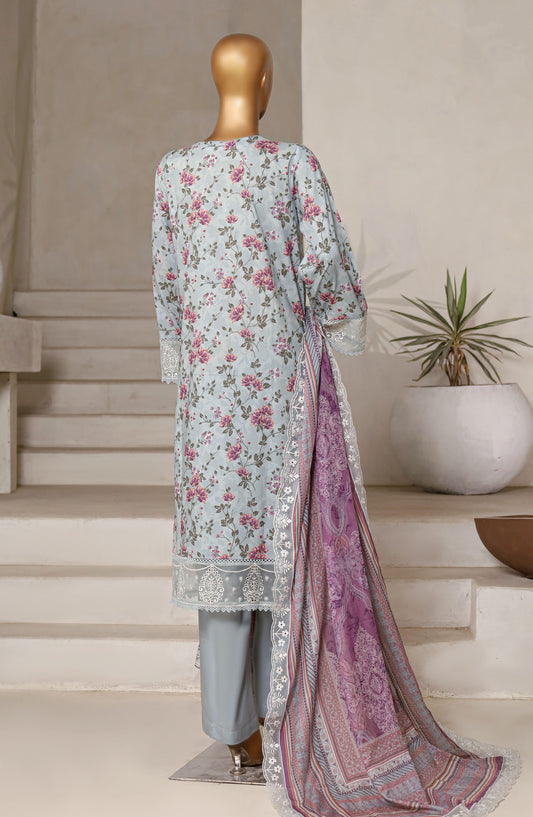 Amyrah by Sadabahar Chikankari Lawn Stitched 3 Piece Suit - D-07 - SBD25AYCL - Blue - Summer Collection