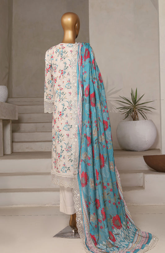 Amyrah by Sadabahar Chikankari Lawn Stitched 3 Piece Suit - D-05 - SBD25AYCL - Off White - Summer Collection