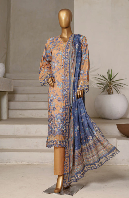 Amyrah by Sadabahar Chikankari Lawn Stitched 3 Piece Suit - D-03 - SBD25AYCL - Brown - Summer Collection