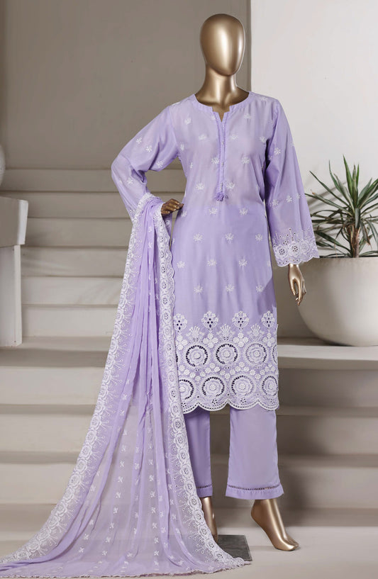 Sadabahar Embroidered Chikankari Stitched 3 Piece Suit - D-06 - SBD26KNR - Purple - Festive Collection