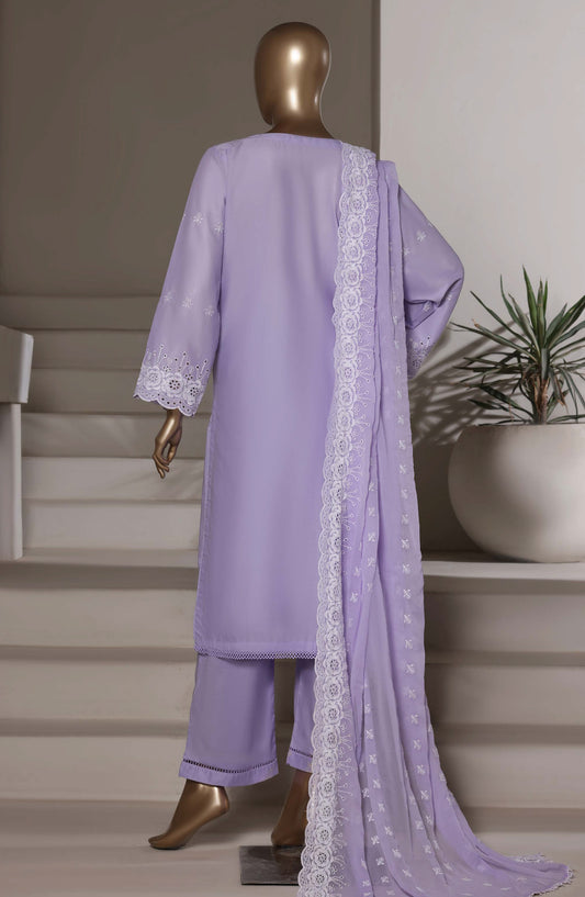 Sadabahar Embroidered Chikankari Stitched 3 Piece Suit - D-03 - SBD26KNR - Lilac - Festive Collection