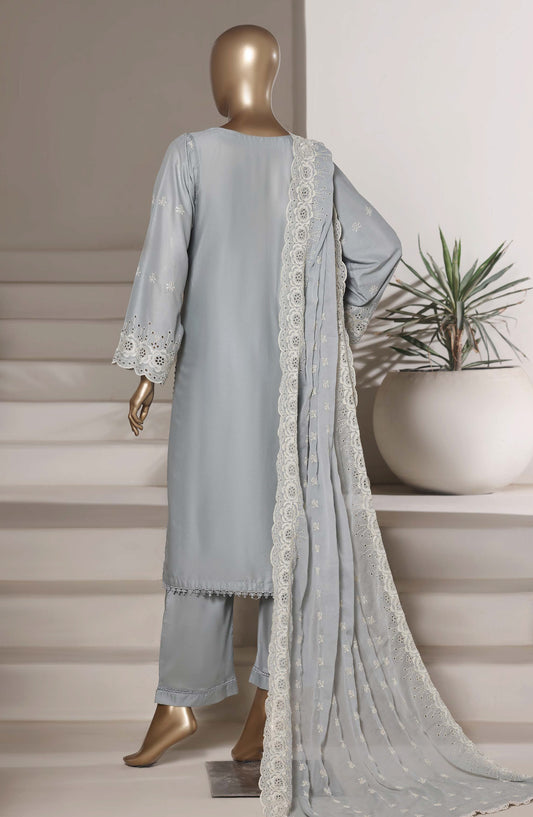 Sadabahar Embroidered Chikankari Stitched 3 Piece Suit - D-01 - SBD26KNR - Blue - Festive Collection