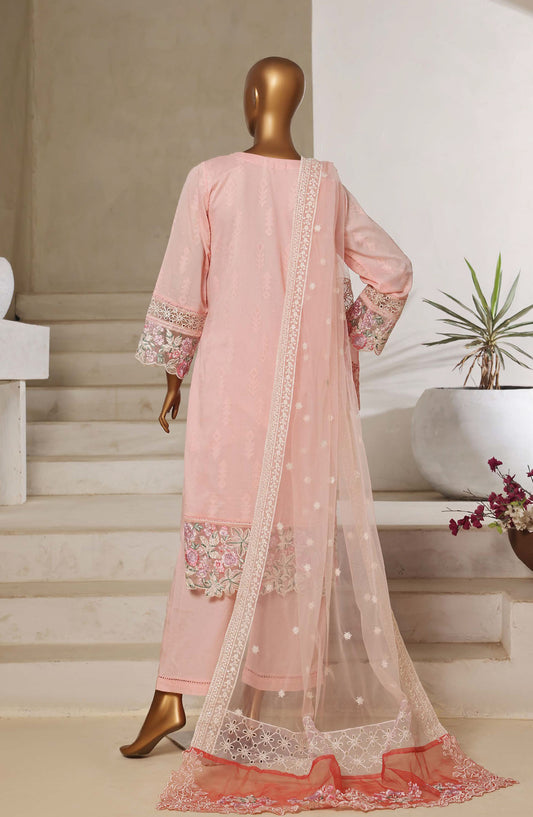 Sadabahar Embroidered Lawn Jacquard Stitched 3 Piece Suit - Design-04 - SBD25JLP - Pink - Summer Collection