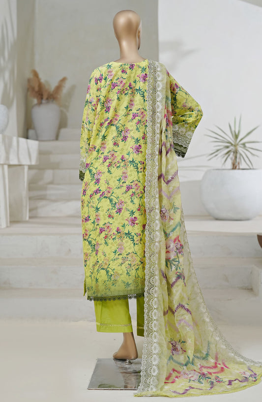 Sadabahar Printed and Embroidered Chikankari Lawn Stitched 3 Piece Suit - Design-04 - SBD25CT2 - Green - Summer Collection