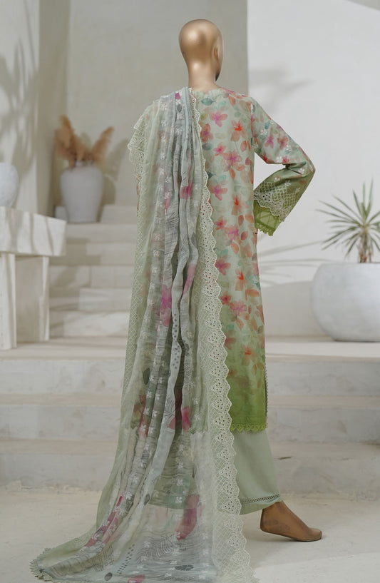 Sadabahar Printed and Embroidered Chikankari Lawn Stitched 3 Piece Suit - Design-03 - SBD25CT2 - Green - Summer Collection