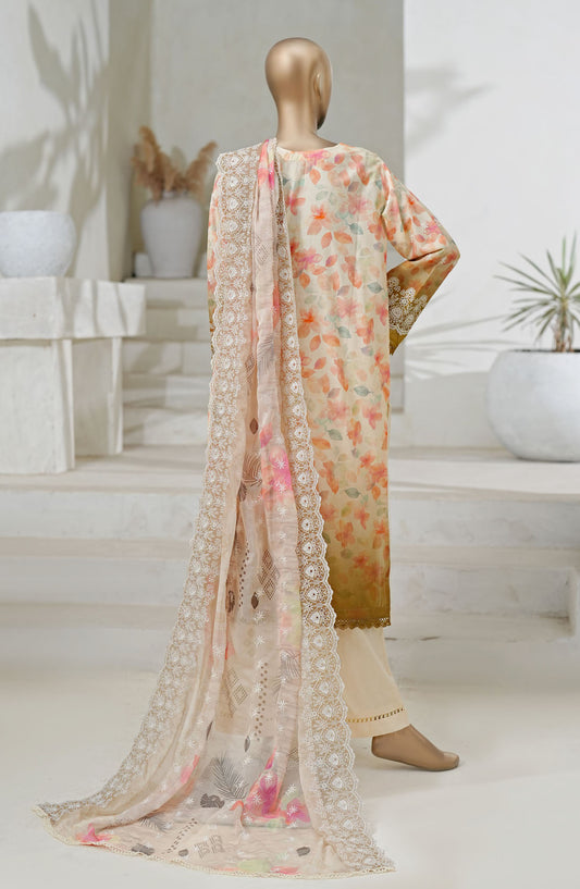 Sadabahar Printed and Embroidered Chikankari Lawn Stitched 3 Piece Suit - Design-01 - SBD25CT2 - Pink - Summer Collection