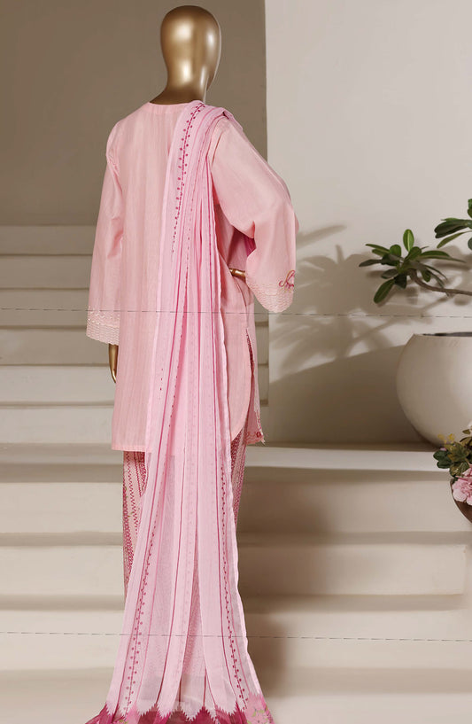 Sadabahar Eclair Embroidered Lawn Stitched 3 Piece Suit - TWD-01 - SBD26TWC - Pink - Summer Collection