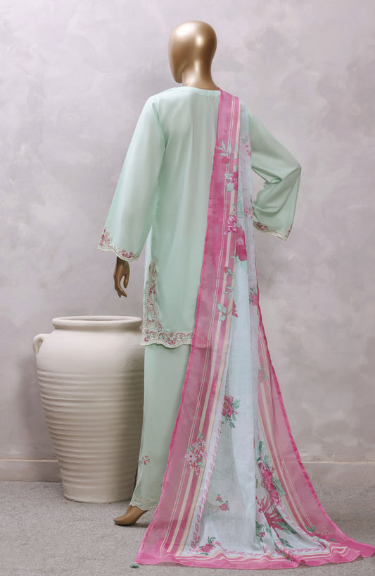 Sadabahar Eclair Embroidered Lawn Stitched 3 Piece Suit - D-04 - SBD26CTR - Sea Green - Summer Collection