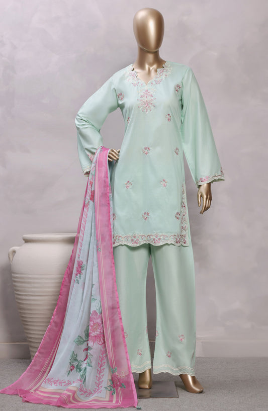 Sadabahar Eclair Embroidered Lawn Stitched 3 Piece Suit - D-04 - SBD26CTR - Sea Green - Summer Collection