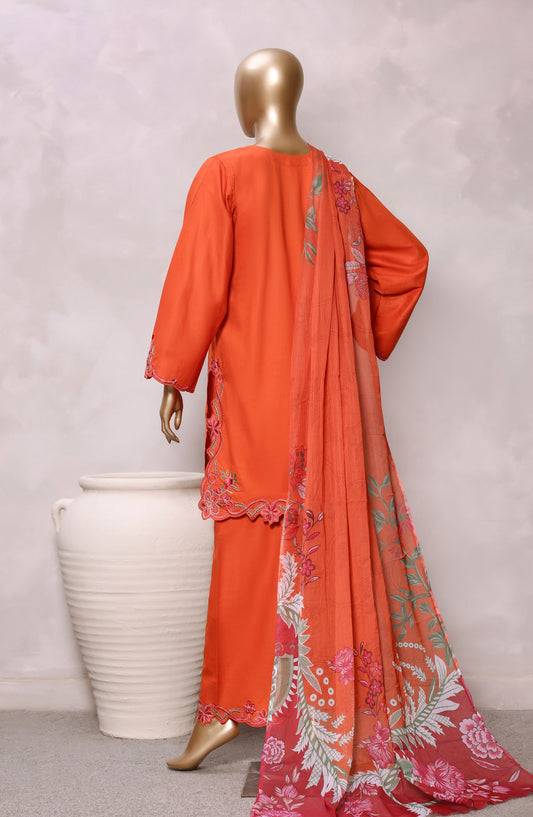 Sadabahar Eclair Embroidered Lawn Stitched 3 Piece Suit - D-03 - SBD26CTR - Orange - Summer Collection