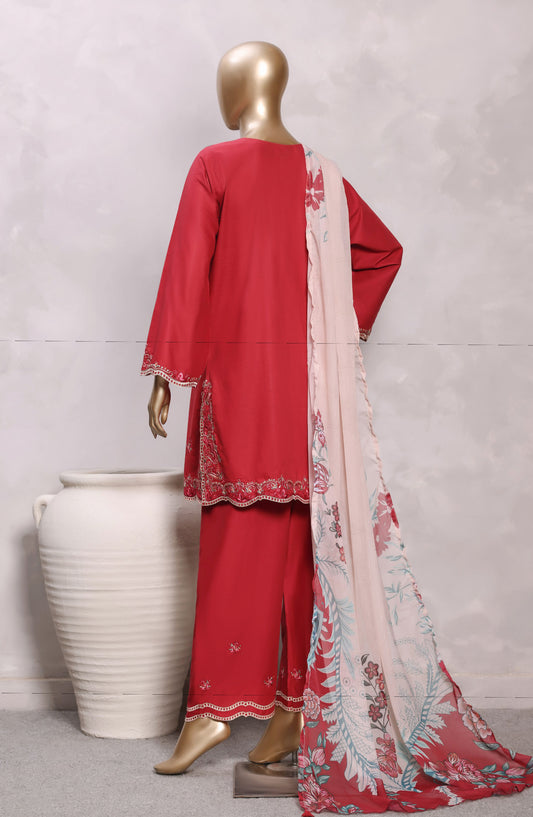 Sadabahar Eclair Embroidered Lawn Stitched 3 Piece Suit - D-01 - SBD26CTR - Red - Summer Collection