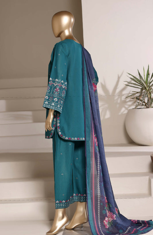 Sadabahar Eclair Embroidered Lawn Stitched 3 Piece Suit - D-04 - SBD26ECL - Teal - Summer Collection