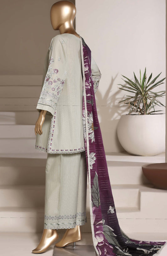 Sadabahar Eclair Embroidered Lawn Stitched 3 Piece Suit - D-03 - SBD26ECL - Pista Green - Summer Collection