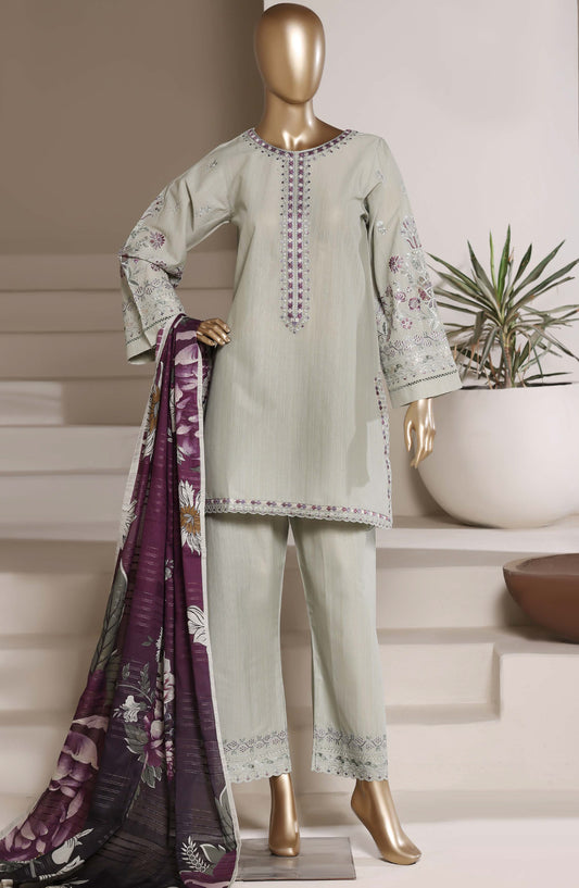 Sadabahar Eclair Embroidered Lawn Stitched 3 Piece Suit - D-03 - SBD26ECL - Pista Green - Summer Collection